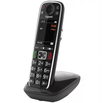 Gigaset E720 Analog/DECT Telefon mit Rufnummernanzeige Schwarz
