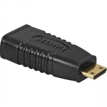 Wentronic Goobay HDMI™-Adapter, HDMI Standard-Buchse (Typ A), Schwarz - HDMI™ A-Buchse>HDMI™ C(Mini)-Stecker (68841)
