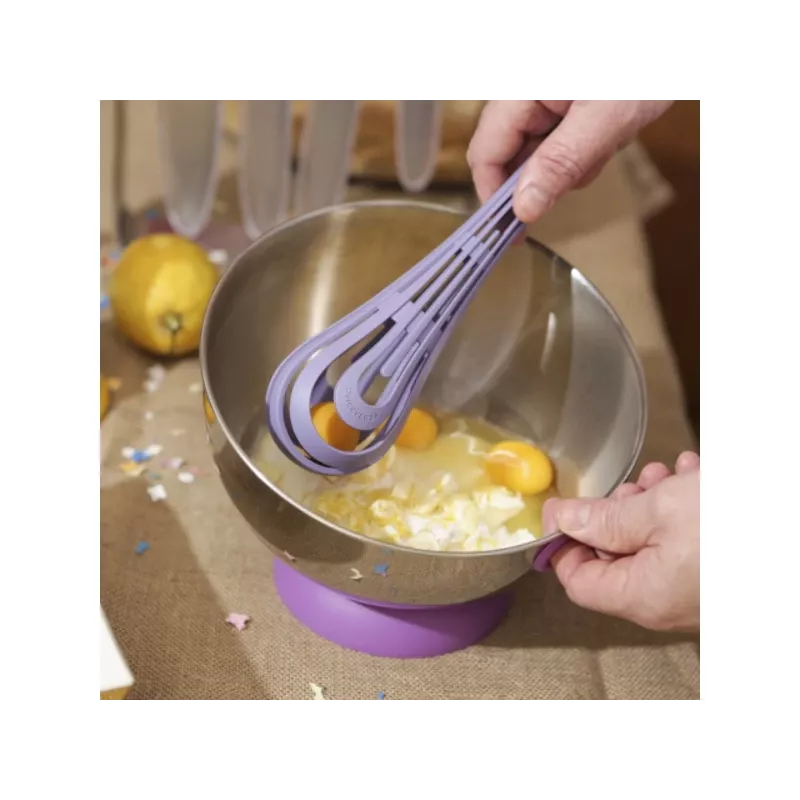 Rührschüssel- und Schneebesen-Set ViceVersa Kogel Mogel Violett – Arbeitsplattenschüssel mit passendem Schneebesen, Modell 16242
