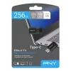 USB-Stick PNY Elite-X 256 GB USB Type-C 3.2 Gen 1 (Lesen 200 MB/s, Schreiben 100 MB/s) Schwarz