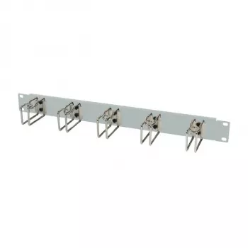 Rack-Kabelmanagement-Panel 1U ALLNET Metall mit 5 großen Schlaufen, hellgrau