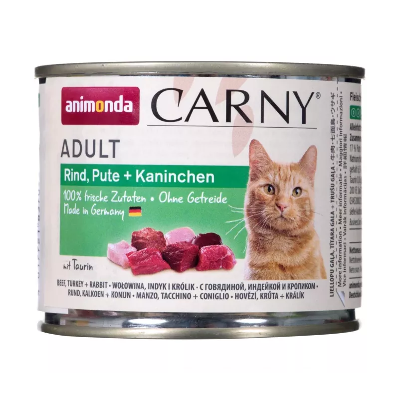ANIMONDA Carny Adult Beef, Truthahn und Kaninchen - Nassfutter für Katzen - 200g