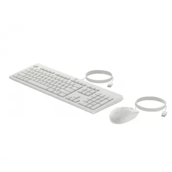 HP 225 G2 USB Kabelgebundenes Maus-Tastatur-Kombo, Copilot-Taste – Cashmere White – ESTNISCH