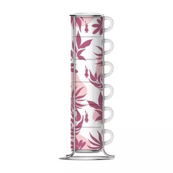 Espressotasse BIALETTI 0,09 l Porzellan Rose Weiß, Einzelstück, Untersetzer enthalten