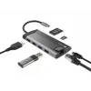 NATEC Fowler Plus USB Type-C Schwarz Grau MicroSD SD Hub