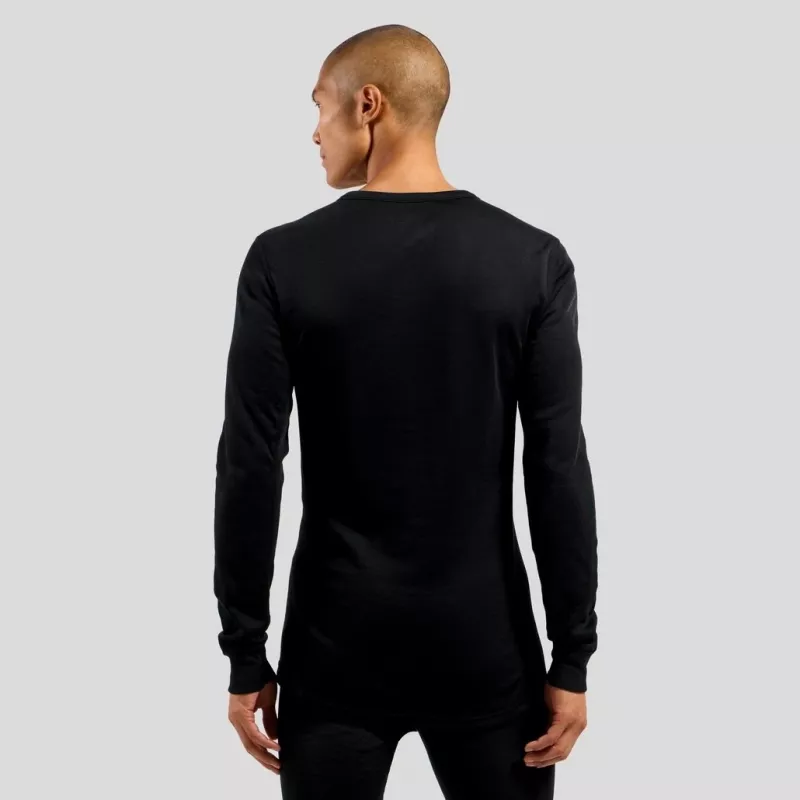Odlo BL TOP Rundhalsausschnitt langarm ACTIVE WARM ECO Herren-T-Shirt, Größe M, schwarz