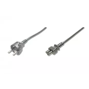 Assmann Stromkabel, Schuko - C5, Stecker/Buchse, 1,8m, H05VV-F3G 0,75 mm², schwarz (AK-440103-018-S)
