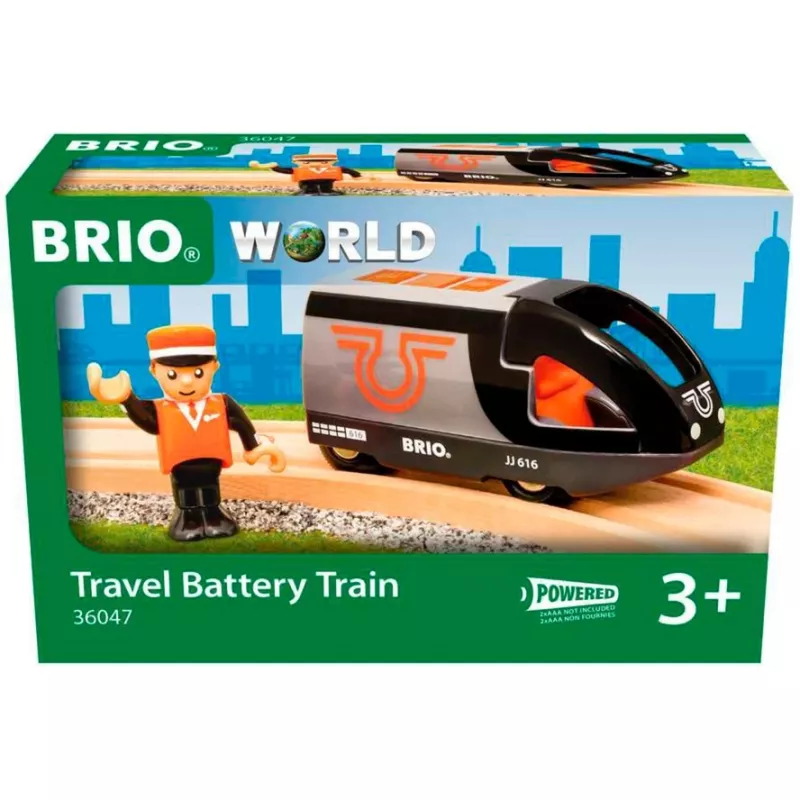 Personenzug BRIO 63604700 orange-schwarz, Holzspielzeugzug-Set, kompatibel mit BRIO-Schienen