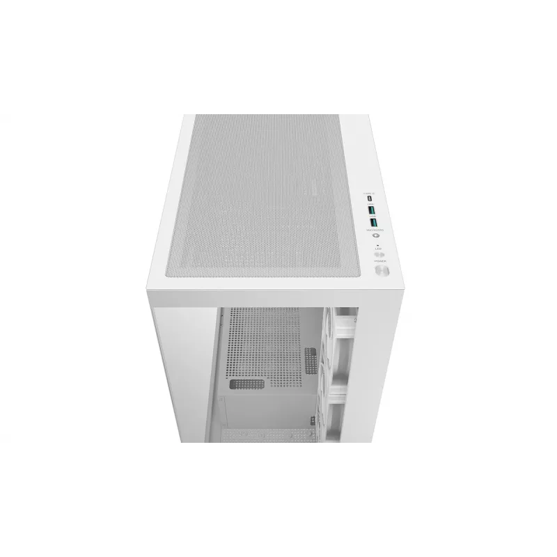 PC-Gehäuse DeepCool CG580 4F V2 Midi Tower Weiß — ATX, Hartglas, 3x120-mm-Seitenlüfter, 360-mm-Seitenradiator-Unterstützung