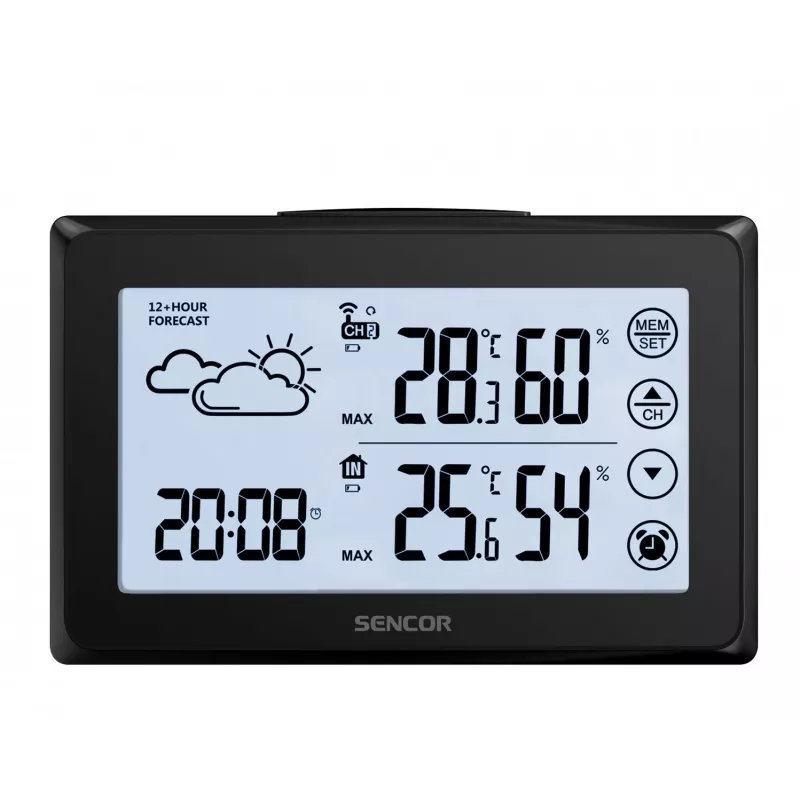 Wetterstation SENCOR SWS 2850 — Innen-/Außentemperatur & Luftfeuchtigkeit, 1 Funksensor, 433,92 MHz, Max/Min-Speicher