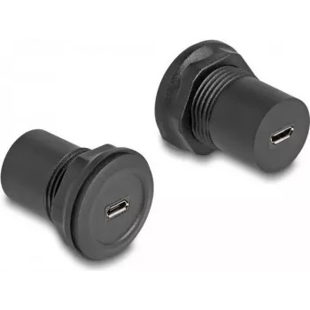 DeLOCK USB 2.0 Typ Micro-B auf USB 2.0 Typ Micro-B Einbau-Steckverbinder schwarz