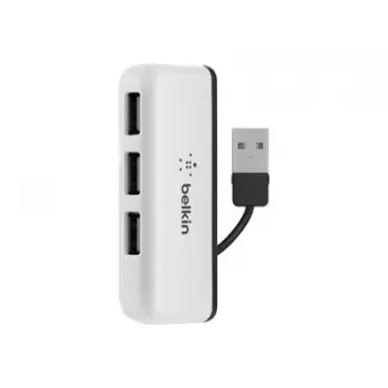 Belkin USB 2.0 4-Port Travel Hub, Silber, F4U021bt