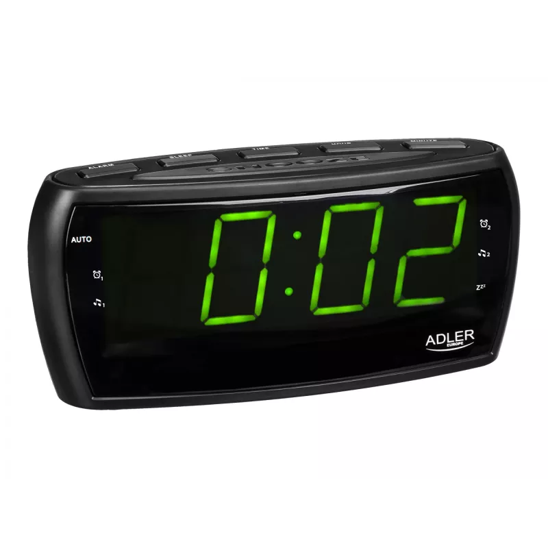Weckerradio Adler AD 1121 — Weckerradio, FM/AM-Tuner, LED-Anzeige, Batterie-Backup, schwarz