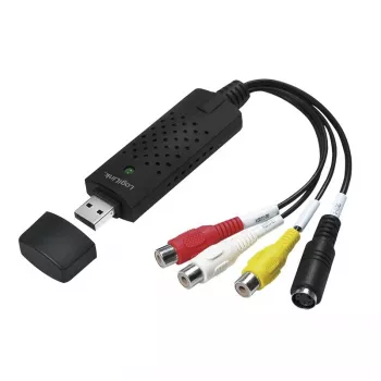 LogiLink USB 2.0 a/V Grabber. USB a/M Zu 3xCinch + MiniDIN5/F. Schwarz