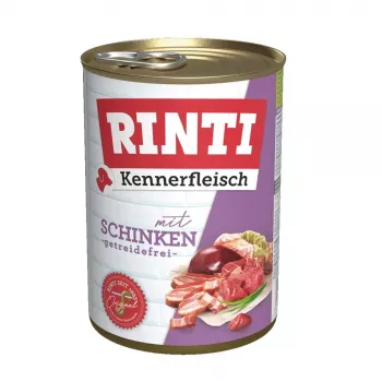 RINTI Kennerfleisch Schinken - Nassfutter für Hunde - 400g