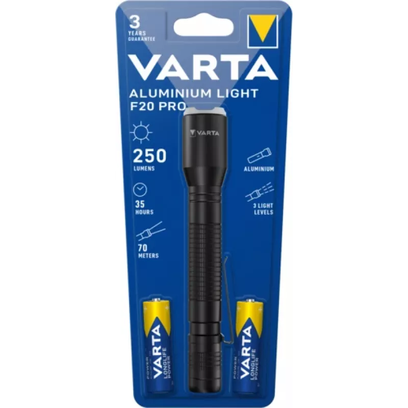 Handtaschenlampe Varta Aluminium Light F20 Pro LED 250 lm 7 Lampen