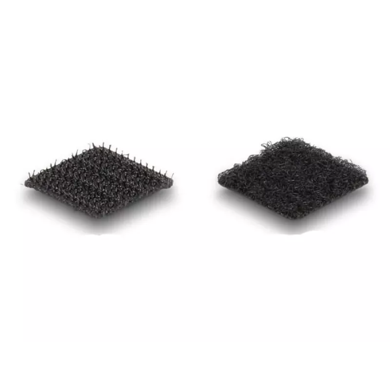 DeLOCK Klett-Punkte quadratisch selbstklebend 64 Stück schwarz