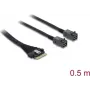 DELOCK PCIe 4.0 schlank SAS Kabel SFF-8654 8i auf 2× Mini SAS HD SFF-8643, 0,5 m