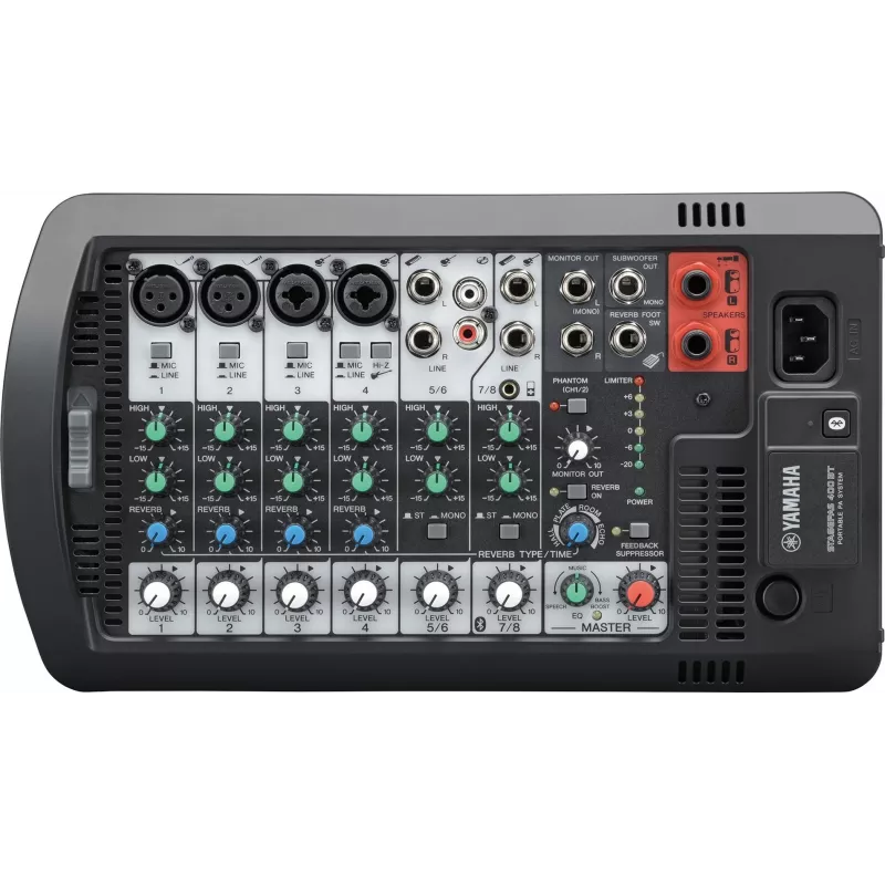 Freistehendes PA-System YAMAHA Stagepas 400BT — 400 W, 2-Wege, 10-Kanal-Mischpult, Bluetooth 4.1, schwarz