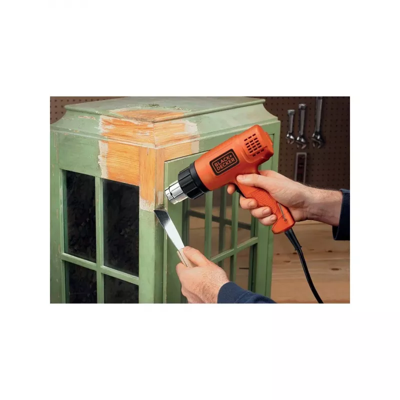 Heißluftpistole Black & Decker KX1650 — 1750 W, bis zu 600 °C, Luftstrom 570–740 l/min, 2 m Kabel, 600 g