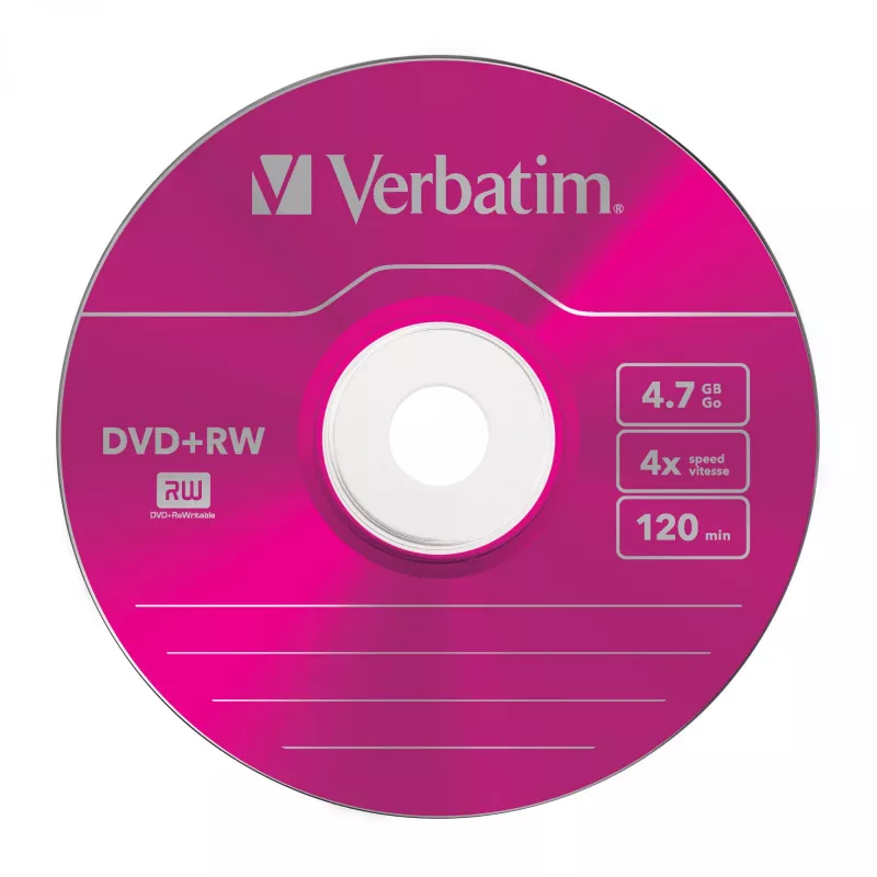VERBATIM 43297 Verbatim DVD+RW schlank Jewel Case 5 4.7GB 4x Farbe