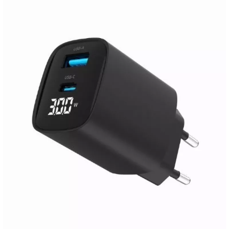 Mobiles Ladegerät Gembird TA-UC-PDQC30LCD-BK-01 Schnellladung Schwarz