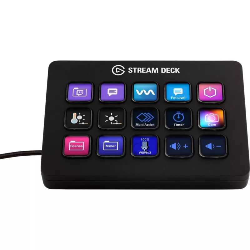 Elgato Stream Deck MK.2 – Anpassbares 15-Tasten-USB-Aufgabensteuerfeld mit klassischen Tasten, Schwarz
