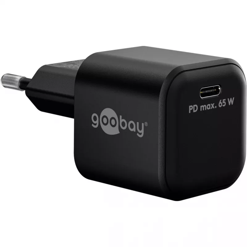 USB-C-Ladeset GOOBAY 74774 – 65-W-Ladegerät mit 1 m textilem USB-C-Kabel