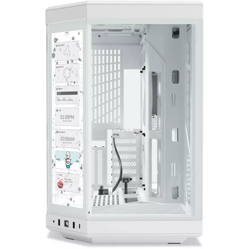 Y70 Touch Infinite, Tower-Gehäuse Weiß, gehärtetes Glas x 2