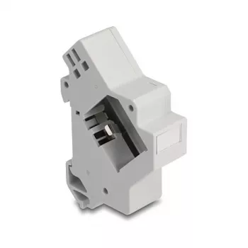 Snap-in Keystone-Halter für DIN-Schiene DELOCK 67043 — Kunststoff, geerdet, 60×88,2×21,5 mm, grau