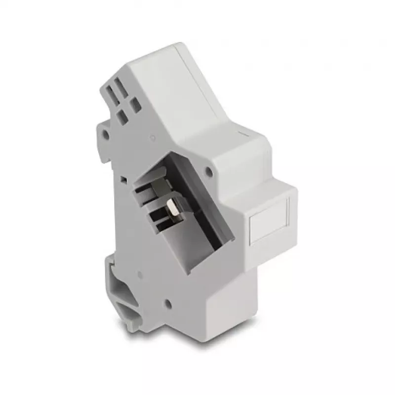 Snap-in Keystone-Halter für DIN-Schiene DELOCK 67043 — Kunststoff, geerdet, 60×88,2×21,5 mm, grau