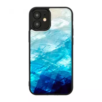 iKins Schutzhülle für Apple iPhone 12 mini — blauer See mit schwarzen Akzenten