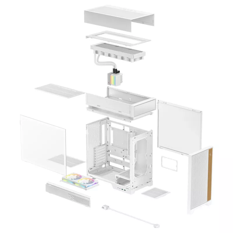Desktop-PC-Gehäuse DeepCool CL6600 WH — weiß, unterstützt ATX/PS2/SFX/SFX-L-Netzteile, 140 mm vorne, 120/140 mm oben/hinten, 2,5-Zoll- und 3,5-Zoll-Laufwerke
