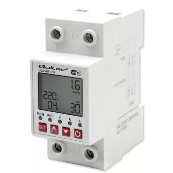 Hutschienen-WLAN-Relais QOLTEC 50990, einkanalig, 63A Schaltleistung für Stromzählung und Fernsteuerung