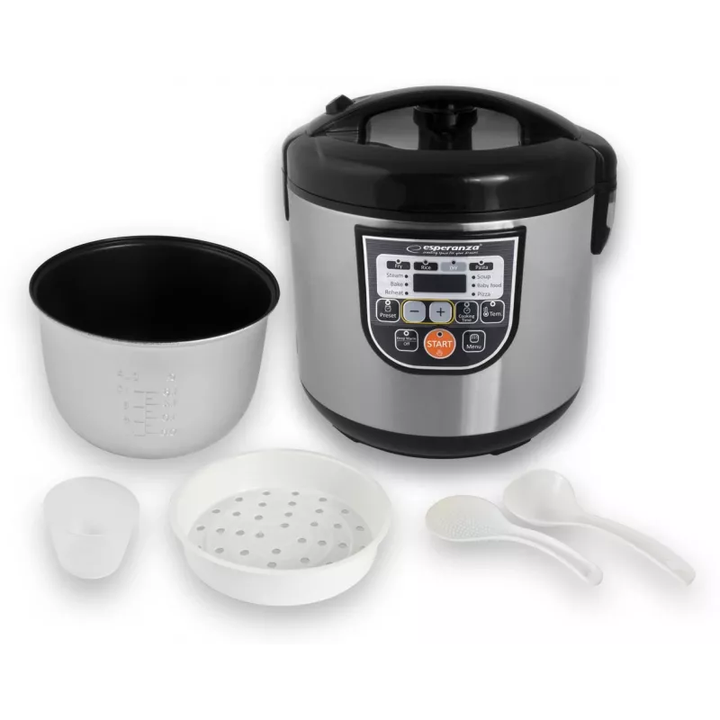 Multikocher ESPERANZA EKG011, 5 L Fassungsvermögen, 860 W, Schwarz/Edelstahl