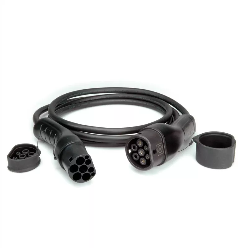Elektrofahrzeug-Ladekabel ROLINE Typ 2 – 5 m, 22 kW (3-phasig), 32 A, 480 V, schwarz