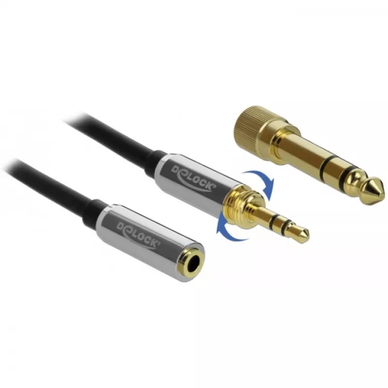 Audiokabel DeLOCK 85779 0,5 m 3,5 mm Schwarz Grau