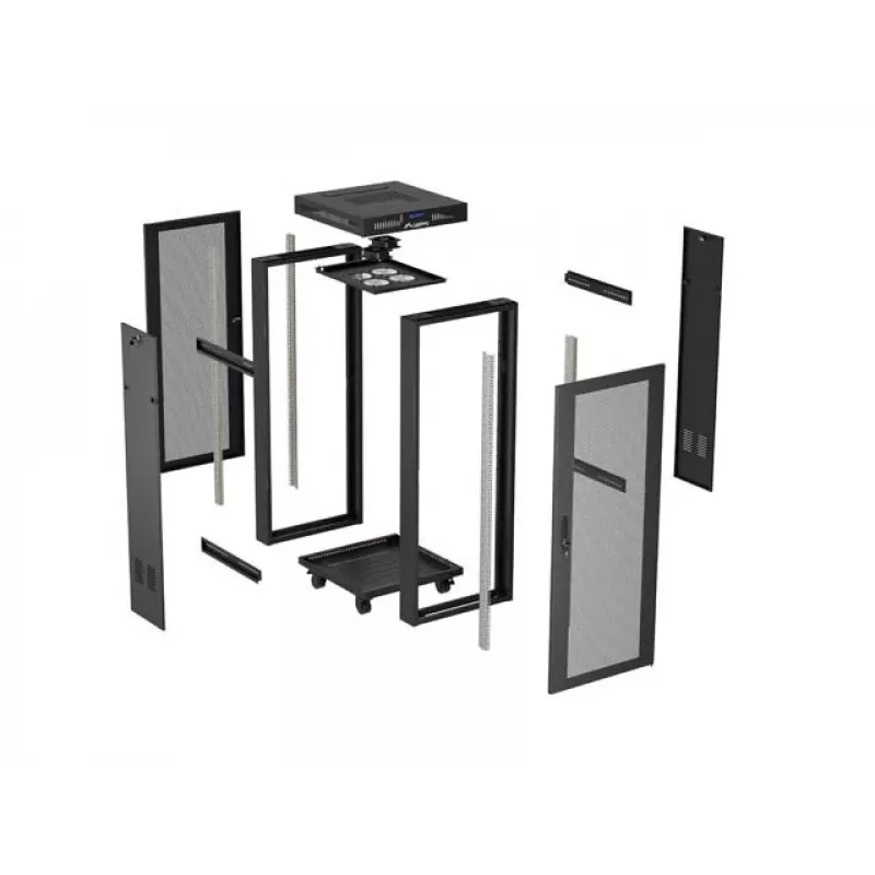 Rack-Schrank LANBERG FF01-6624-23BL 24U freistehend 19 Zoll 600×600 mm IP20 schwarz