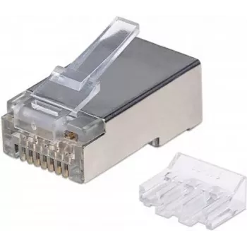 Intellinet RJ45 Modularstecker, Cat6A, STP, 3-zinkig, für Massivdraht, 15 µ vergoldete Kontakte, 90er Pack