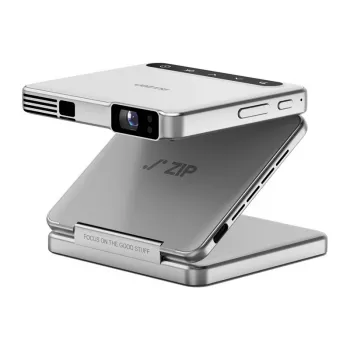 Aurzen Zip Projektor (Silber) – tragbarer Mini-Projektor, Modell AU-PJ-ZP001M-UNWH0