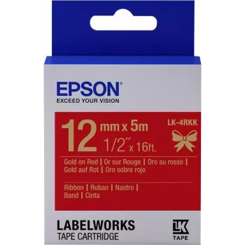 Epson Etikettkassette Satinband LK-4RKK Gold/Rot 12mm (5m)
