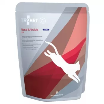 Nassfutter für Katzen TROVET Renal & Oxalate RID 85 g Beutel — Veterinärdiät, Huhn, für ausgewachsene Katzen mit Nierenproblemen