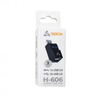 USB-Hub SBOX H-606 – 3-Port USB-A (1x USB 3.0, 2x USB 2.0)
