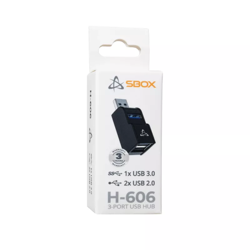 USB-Hub SBOX H-606 – 3-Port USB-A (1x USB 3.0, 2x USB 2.0)