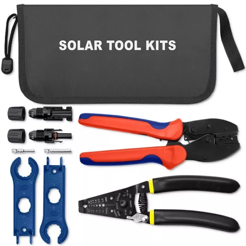 Qoltec Solar Werkzeug-Set kompatibel mit MC4-Steckverbindern | Crimpwerkzeug + Abisolierzange