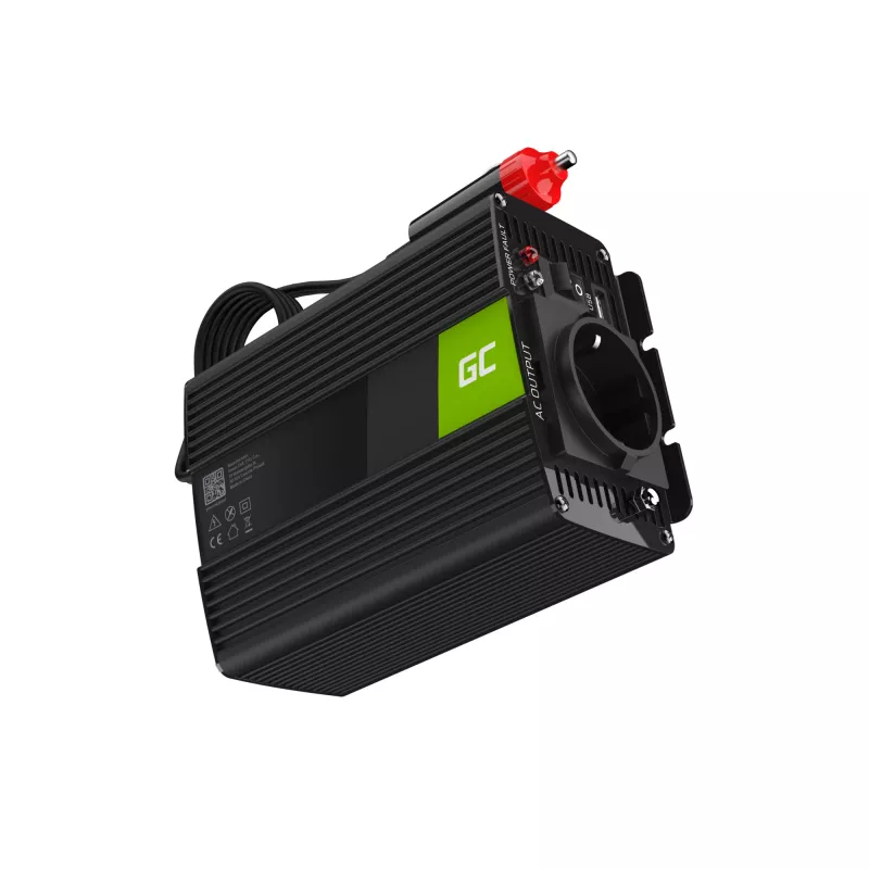 GREEN CELL Auto-Spannungswandler 12V auf 230V 150W/300W Reiner Sinus