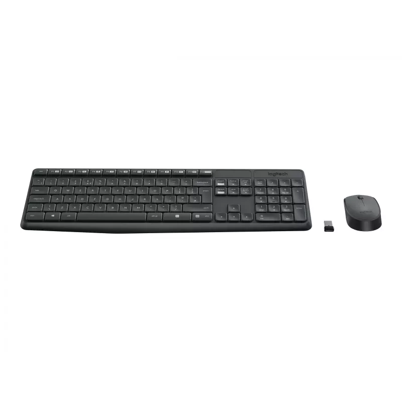 Logitech MK235 - Tastatur-Maus-Set - kabellos - 2,4 GHz - Portugiesisch