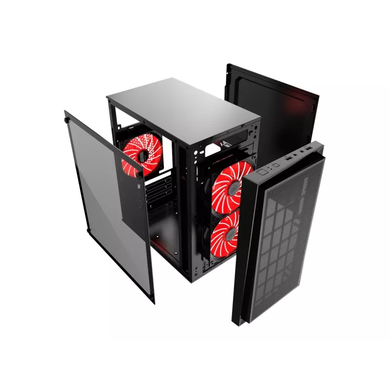 GEMBIRD CCC-FORNAX-950R Gaming-Design PC-Gehäuse 3 x 12 cm Lüfter rot