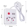 Steckdosenleiste MACLEAN MCE387 W — 2 Steckdosen, 3×USB A, 110–240 V, 2500 W, 1,5 m Kabel, weiß