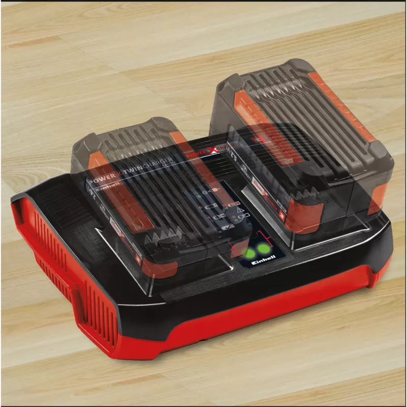 Einhell Power-X-Twincharger 3 A Batterieladegerät für Innenbereich Schwarz - Rot (4512069)